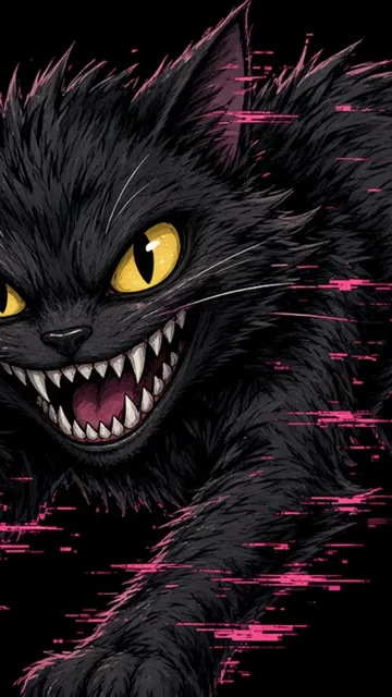 Furry Razor Blade glitch lunge with yellow eyes and teeth