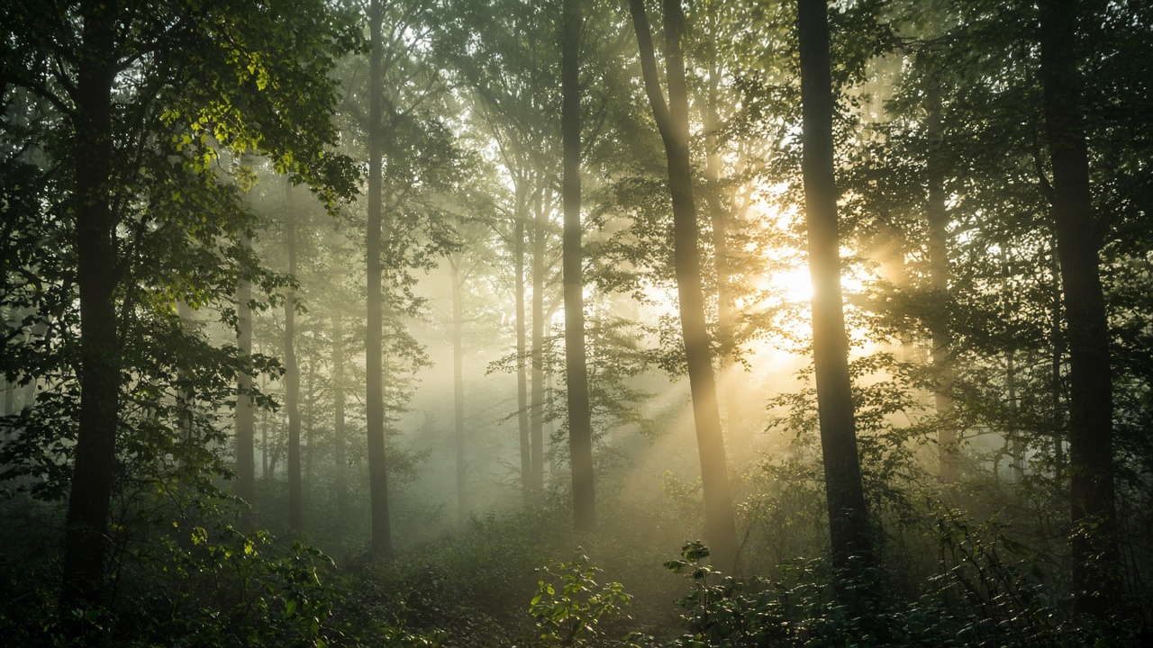 Photoreal forest light wall art — Reality Deleted