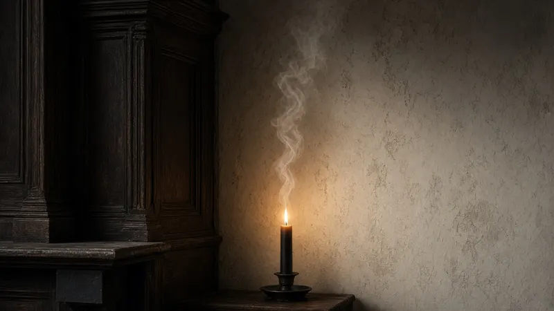 Candlelit gothic photoreal scene